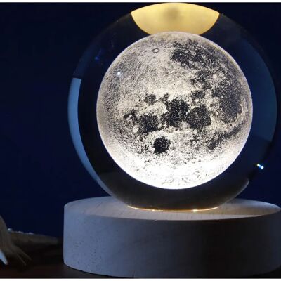 Total Juggling Sphère Grande Luna - Lampe - Boule en cristal sculptée en 3D Lampe de nuit LED - Publicité Total Juggling Sphère Grande Luna - Lampe - Boule en cristal sculptée en 3D Lampe de nuit LED - Publicité