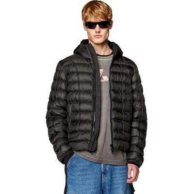 Diesel W-Scottys Zwarte Capuchonjas - Jas Diesel W-Scottys Zwarte Capuchonjas - Jas