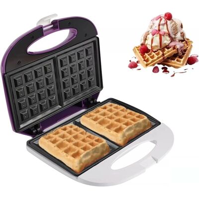 BEHOME WM800 Tapadásmentes Vaffeljáró - 800W - Fehér és Lila BEHOME WM800 Tapadásmentes Vaffeljáró - 800W - Fehér és Lila
