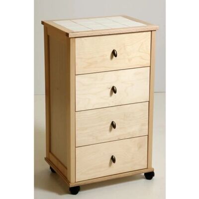 LIBEROSHOPPING - Commode en bois avec plateau en céramique - Naturel - 48x38x83 cm - Publicité LIBEROSHOPPING - Commode en bois avec plateau en céramique - Naturel - 48x38x83 cm - Publicité