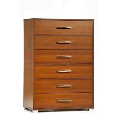 LIBEROSHOPPING - Cassettiera in legno noce con 6 cassetti - Cassettiera LIBEROSHOPPING - Cassettiera in legno noce con 6 cassetti - Cassettiera