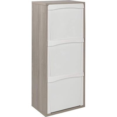 LIBEROSHOPPING - Mobile in legno per raccolta differenziata - 3 vani - Larice grigio - Mobile contenitore LIBEROSHOPPING - Mobile in legno per raccolta differenziata - 3 vani - Larice grigio - Mobile contenitore