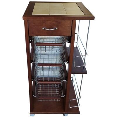 LIBEROSHOPPING Chariot de Cuisine Gain de Place avec Paniers et Porte-Bouteilles - Publicité LIBEROSHOPPING Chariot de Cuisine Gain de Place avec Paniers et Porte-Bouteilles - Publicité