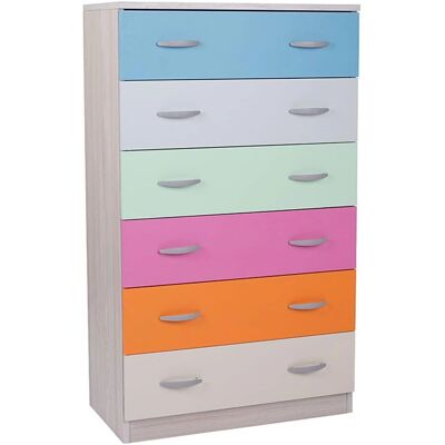 Liberoshopping - Commode multicolore - 6 tiroirs - Publicité Liberoshopping - Commode multicolore - 6 tiroirs - Publicité