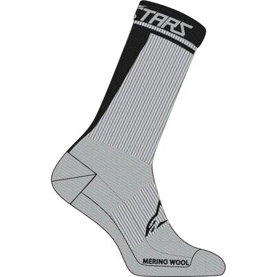 Calze bici Alpinestars Merino 24 - Nero Grigio - L - Unisex Calze bici Alpinestars Merino 24 - Nero Grigio - L - Unisex
