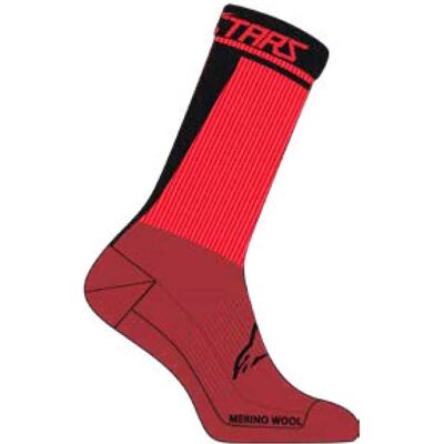 Alpinestars Merino 24 Fahrradsocken - Unisex, Schwarz Rot, Größe M - Fahrradsocken Alpinestars Merino 24 Fahrradsocken - Unisex, Schwarz Rot, Größe M - Fahrradsocken