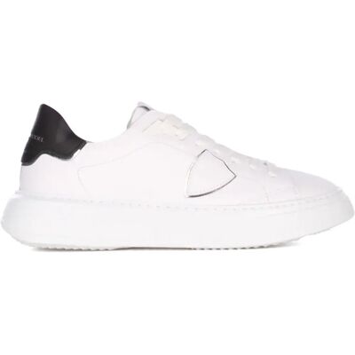 Sneakers Philippe Model Temple - Pelle, Bianco, Primavera/Estate Sneakers Philippe Model Temple - Pelle, Bianco, Primavera/Estate