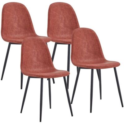 WE HOME Set di 4 Sedie in Ecopelle Marrone - Sedie da Pranzo WE HOME Set di 4 Sedie in Ecopelle Marrone - Sedie da Pranzo