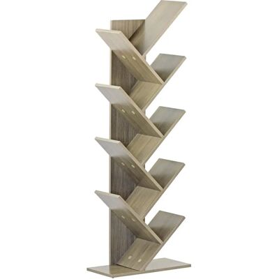WE HOME Libreria in legno 8 ripiani Effetto rovere grigio WE HOME Libreria in legno 8 ripiani Effetto rovere grigio