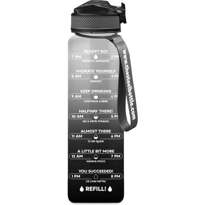 The Steel Bottle MWB1L2BW - Motivierende 1L Wasserflasche The Steel Bottle MWB1L2BW - Motivierende 1L Wasserflasche