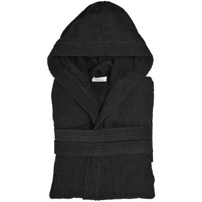 INBAGNO - 100% Cotton Bathrobe - Nero - M - Bathrobe INBAGNO - 100% Cotton Bathrobe - Nero - M - Bathrobe