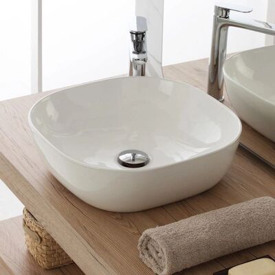 INBAGNO - Lavabo quadrato in ceramica 42,5x42,5cm - Lavabo bagno INBAGNO - Lavabo quadrato in ceramica 42,5x42,5cm - Lavabo bagno
