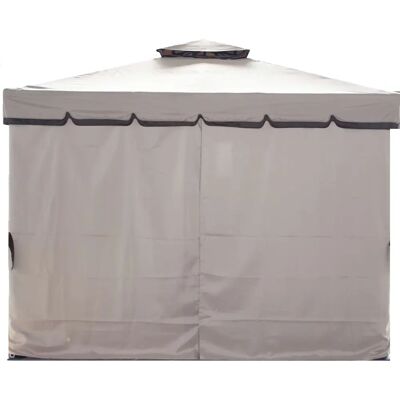 MEGASHOPITALIA Juego de 4 paneles laterales con cierre de cremallera para gazebo 3x4 m Beige MEGASHOPITALIA Juego de 4 paneles laterales con cierre de cremallera para gazebo 3x4 m Beige