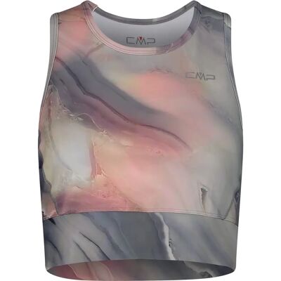 Camiseta de Mujer Gris de Poliéster Elastico - Deportes y Senderismo Camiseta de Mujer Gris de Poliéster Elastico - Deportes y Senderismo