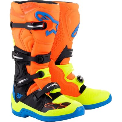Botas de motocross Alpinestars Tech 5 Naranja Fluorescente / Azul / Amarillo Fluorescente Botas de motocross Alpinestars Tech 5 Naranja Fluorescente / Azul / Amarillo Fluorescente