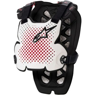 Protection de Poitrine A-1 Pro d'Alpinestars - Blanc / Noir / Rouge - M/L - Publicité Protection de Poitrine A-1 Pro d'Alpinestars - Blanc / Noir / Rouge - M/L - Publicité