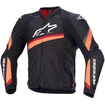 Giacca Moto Alpinestars - Nero / Rosso Fluo / Bianco - Protezione Giacca Moto Alpinestars - Nero / Rosso Fluo / Bianco - Protezione
