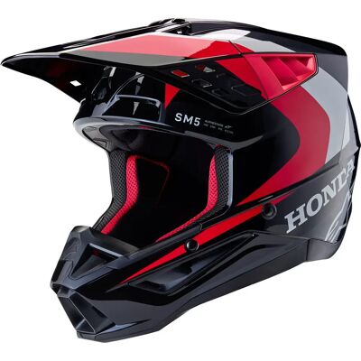 Casco Alpinestars SM5 S24 - Honda nero/rosso lucido Casco Alpinestars SM5 S24 - Honda nero/rosso lucido