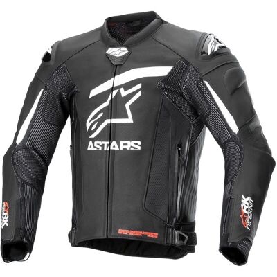 Giacca in Pelle GP Plus R v4 RIDEKNIT - Nero Bianco - 58 - Unisex Giacca in Pelle GP Plus R v4 RIDEKNIT - Nero Bianco - 58 - Unisex