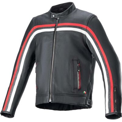 Giacca in Pelle Dyno Alpinestars - Nero, Bianco, Rosso - 2XL - Giacca da moto Giacca in Pelle Dyno Alpinestars - Nero, Bianco, Rosso - 2XL - Giacca da moto