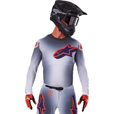 Alpinestars - Supertech Lipan - Gris Orange Fluorescent - 2XL - Jersey - Publicité Alpinestars - Supertech Lipan - Gris Orange Fluorescent - 2XL - Jersey - Publicité