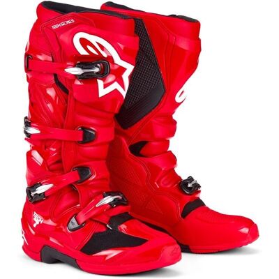 Botas de Moto Cross Alpinestars Tech 7 - Rojo - 8 Botas de Moto Cross Alpinestars Tech 7 - Rojo - 8