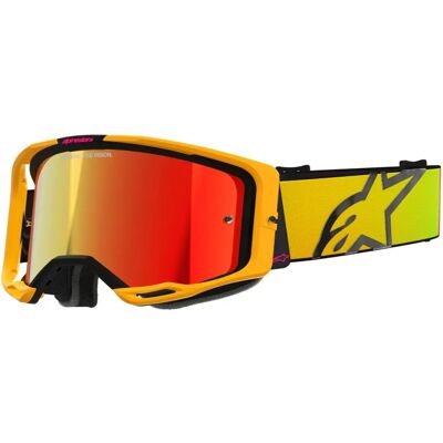 Lunettes de Motocross Alpinestars Vision 8 Corp - Jaune Rose Miroir Rouge - Publicité Lunettes de Motocross Alpinestars Vision 8 Corp - Jaune Rose Miroir Rouge - Publicité
