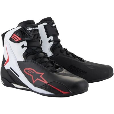 Alpinestars Faster-4 Schuhe - Schwarz-Weiß-Rot - 8 Alpinestars Faster-4 Schuhe - Schwarz-Weiß-Rot - 8