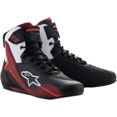 Bottes Alpinestars Faster-4 - Noir / Blanc / Rouge foncé - Publicité Bottes Alpinestars Faster-4 - Noir / Blanc / Rouge foncé - Publicité