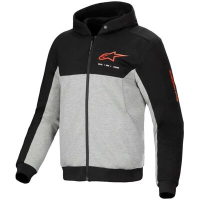 Alpinestars V2 Sport Hoodie - Negro / Gris / Rojo Fluor - Sudadera Alpinestars V2 Sport Hoodie - Negro / Gris / Rojo Fluor - Sudadera