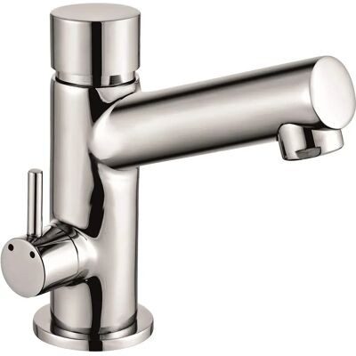 Miscelatore lavabo temporizzato in cromo - Leva laterale e pulsante Miscelatore lavabo temporizzato in cromo - Leva laterale e pulsante
