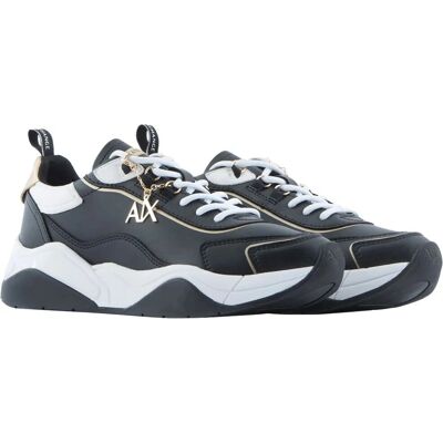 Armani Exchange XDX104XV580S038 Baskets en cuir noir - Décontracté - Publicité Armani Exchange XDX104XV580S038 Baskets en cuir noir - Décontracté - Publicité