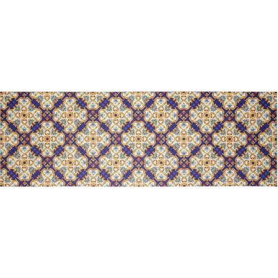BARONI HOME Tapis en Vinyle de Cuisine Motifs Majoliques Bleu et Jaune - 60x180 cm Tapis - Publicité BARONI HOME Tapis en Vinyle de Cuisine Motifs Majoliques Bleu et Jaune - 60x180 cm Tapis - Publicité
