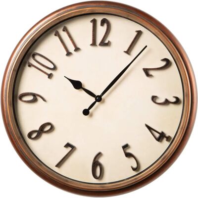 Baroni Home Horloge Vintage Bronze Murale - 46x46cm - Publicité Baroni Home Horloge Vintage Bronze Murale - 46x46cm - Publicité