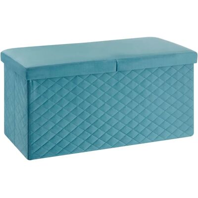 Baroni Home Blau Samtstoff Klappbarer Aufbewahrung Hocker Baroni Home Blau Samtstoff Klappbarer Aufbewahrung Hocker