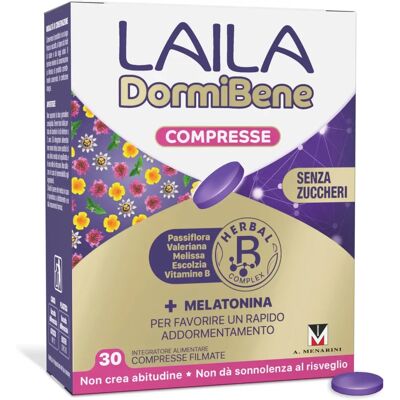 A.MENARINI Laila DormiBene - Integratore Sonno - 30 Compresse A.MENARINI Laila DormiBene - Integratore Sonno - 30 Compresse
