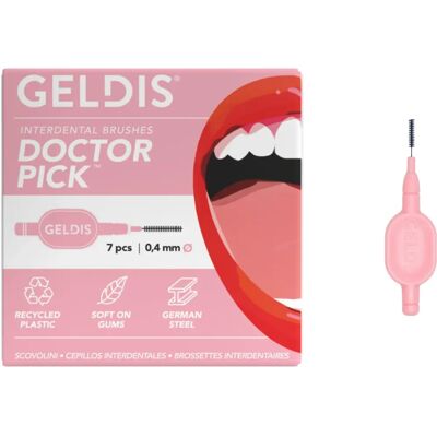 Geldis Doctor Pick Spazzolino Interdentale - 0,4 mm, 7 pezzi Geldis Doctor Pick Spazzolino Interdentale - 0,4 mm, 7 pezzi