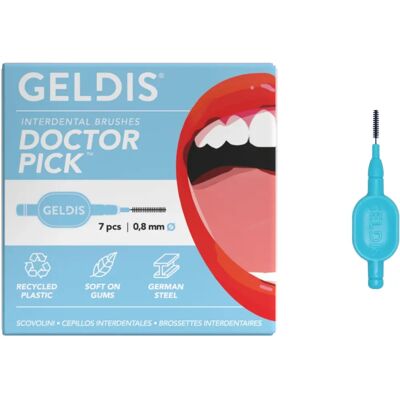 Geldis Doctor Pick Spazzolino interdentale - 0,8 mm (S) - 7 pezzi Geldis Doctor Pick Spazzolino interdentale - 0,8 mm (S) - 7 pezzi