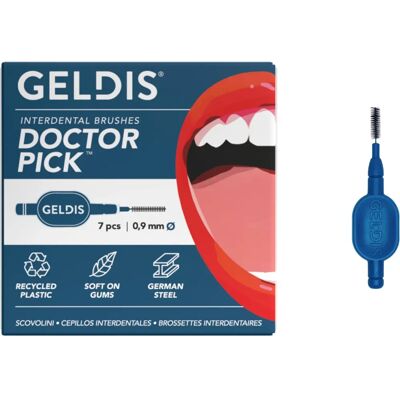 Geldis Doctor Pick Set di Spazzolini Interdentali - 0,9 mm, Nero - Spazzolino Interdentale Geldis Doctor Pick Set di Spazzolini Interdentali - 0,9 mm, Nero - Spazzolino Interdentale
