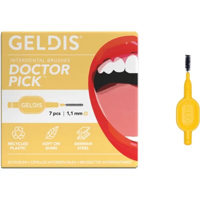 Geldis Doctor Pick Spazzolino Interdentale - 1,1 mm, 7 pezzi Geldis Doctor Pick Spazzolino Interdentale - 1,1 mm, 7 pezzi
