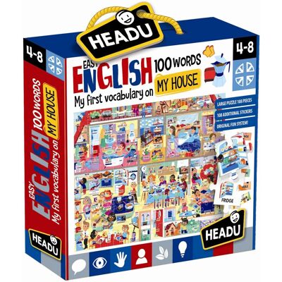 Headu Easy English 100 Wörter Mein Haus - Puzzle Lernspiel für 4-8 Jahre Headu Easy English 100 Wörter Mein Haus - Puzzle Lernspiel für 4-8 Jahre