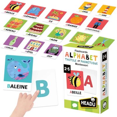 Headu Montessori Tactiele Alfabetkaarten - Vroege Leeshulpmiddelen Headu Montessori Tactiele Alfabetkaarten - Vroege Leeshulpmiddelen