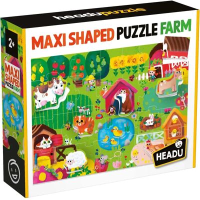 Puzzle ferme Ecoplay de Headu - 19 pièces, 6 formes d'animaux Puzzle ferme Ecoplay de Headu - 19 pièces, 6 formes d'animaux