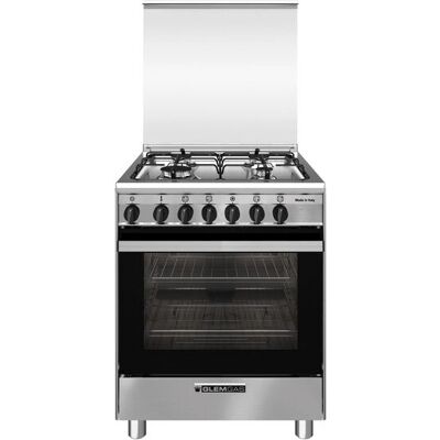 GLEM GAS SA664MI6 - Nero, Acciaio inox - Cucina indipendente GLEM GAS SA664MI6 - Nero, Acciaio inox - Cucina indipendente