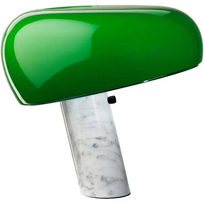 Flos - Model Snoopy - Green Marble Base Table Lamp Flos - Model Snoopy - Green Marble Base Table Lamp