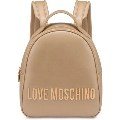 Love Moschino Dames Rugzak - Goudkleurig - Rits sluiting Love Moschino Dames Rugzak - Goudkleurig - Rits sluiting