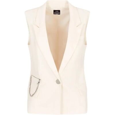 Armani Exchange XW000435AF12749U1003 Blazer sin mangas beige - Blazer Armani Exchange XW000435AF12749U1003 Blazer sin mangas beige - Blazer