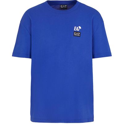 EA7 Model 7M000118 AF13244 Niebieska bawełniana jersey koszulka z okrągłym dekoltem - Casual Sport Wielość sportów EA7 Model 7M000118 AF13244 Niebieska bawełniana jersey koszulka z okrągłym dekoltem - Casual Sport Wielość sportów