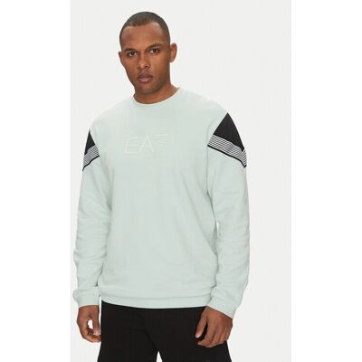 EA7 Emporio Armani Visibility 7 Linien Sweatshirt Hellblau Minze - Sweatshirt EA7 Emporio Armani Visibility 7 Linien Sweatshirt Hellblau Minze - Sweatshirt