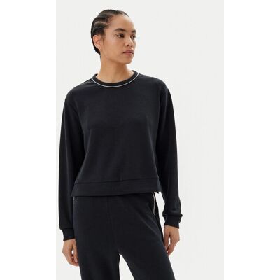EA7 Czarna Bluza z Modal Stretch z Okrągłym Kołnierzem - Casual Sport EA7 Czarna Bluza z Modal Stretch z Okrągłym Kołnierzem - Casual Sport